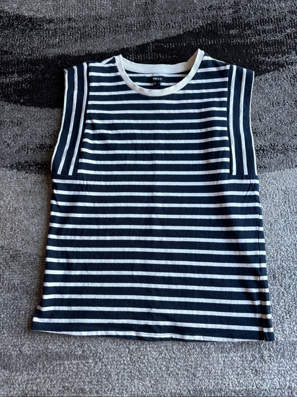 Mexx Navy and White Striped Sleeveless Tank Size S